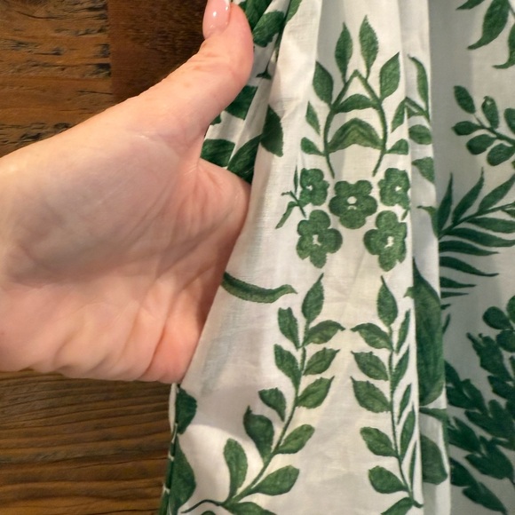 Sugarlips Cotton Green and White Floral Maxi Dress with Pockets - Picture 2 of 8